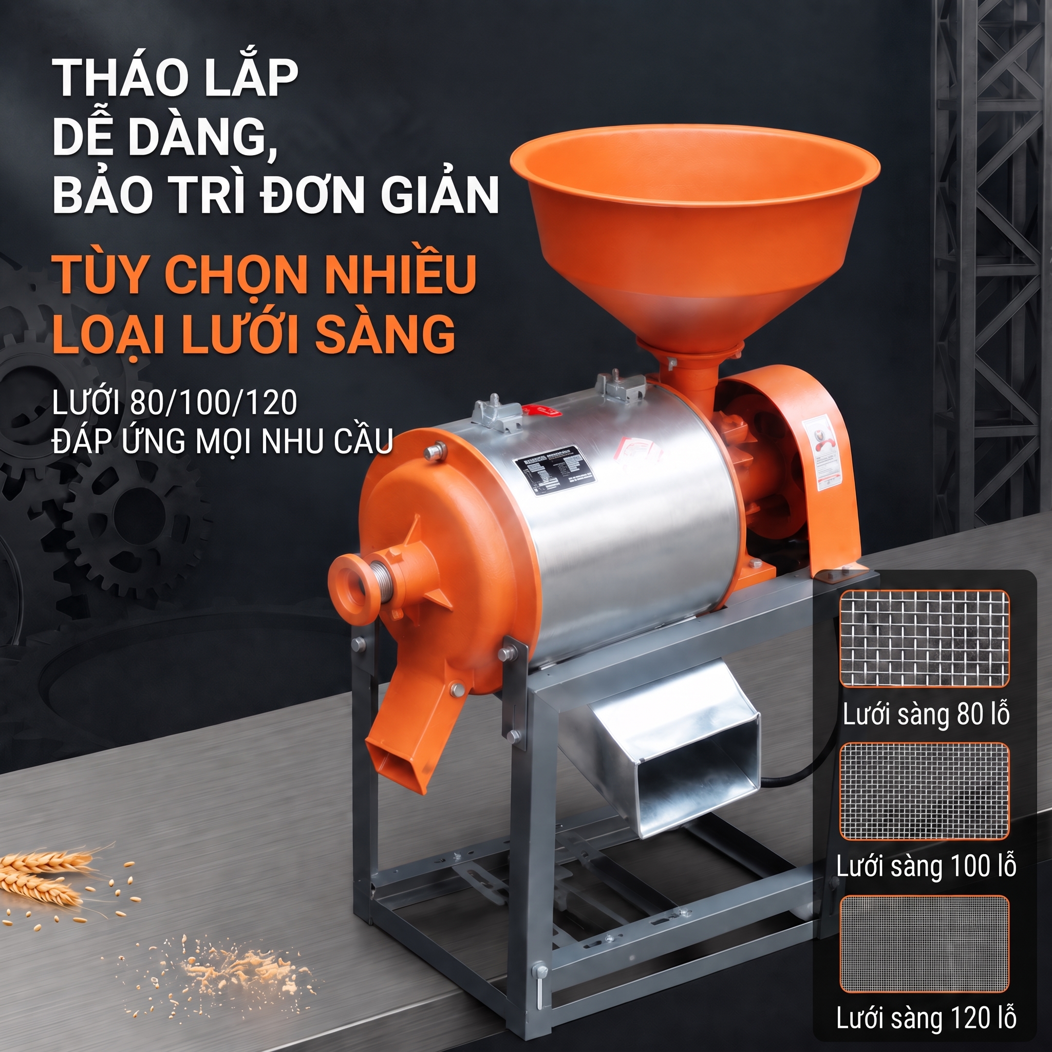 Flour mill screens for 80, 100 and 120 mesh